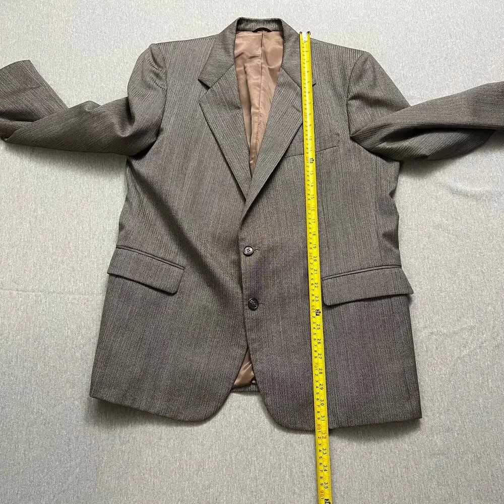 Vintage Zachary All 2PC Suit Blazer Men Gray High Rise Baggy Straight Leg